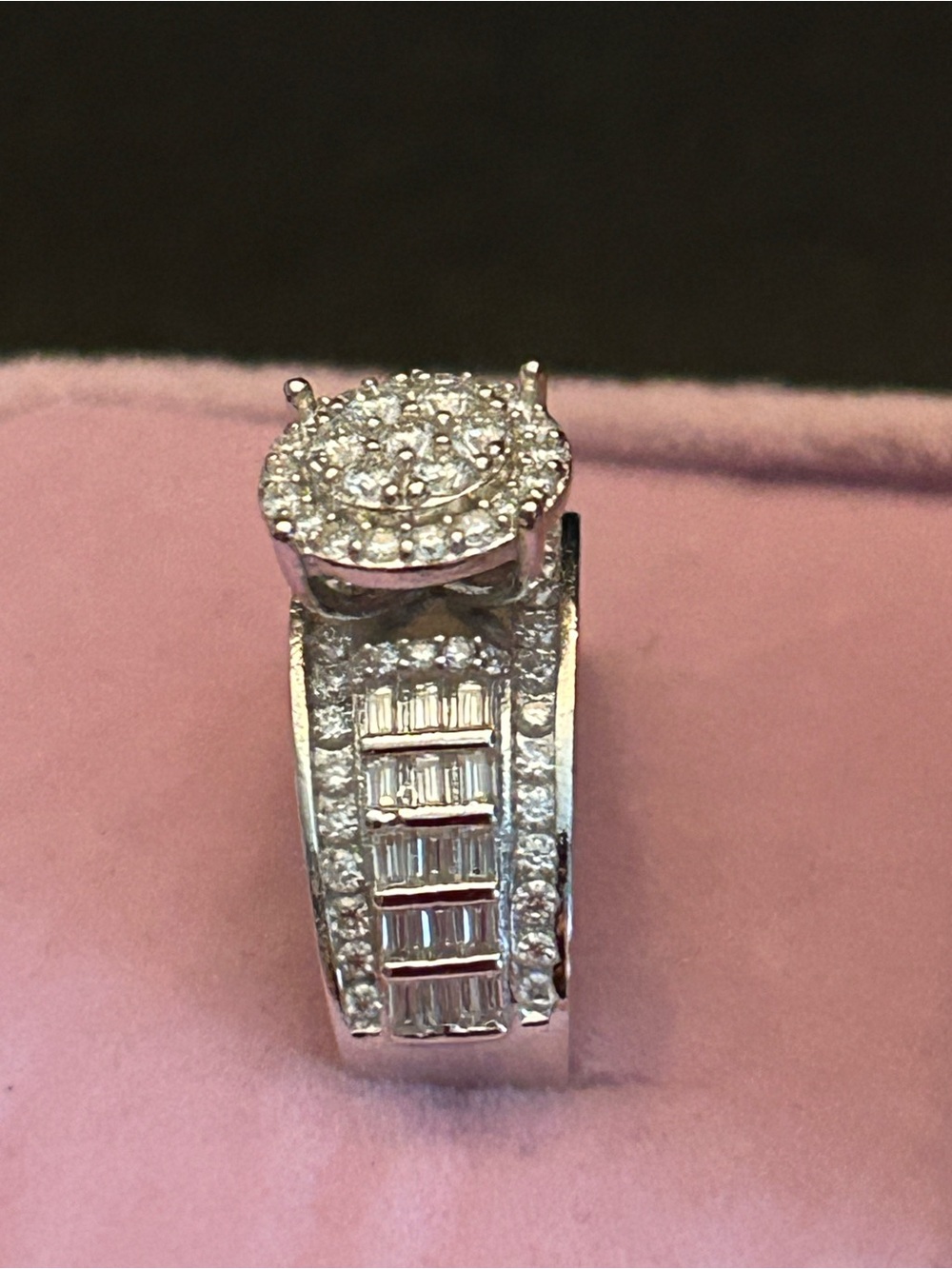 Dazzling 2.25CTW Genuine Moissanite Cluster Ring in 925 Sterling Silver Size 9 - Picture 8 of 12
